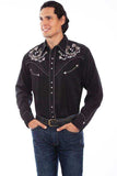Scully BLACK HORSE SHOES ROSES & STUDS SHIRT - Scully Leather - Flyclothing LLC