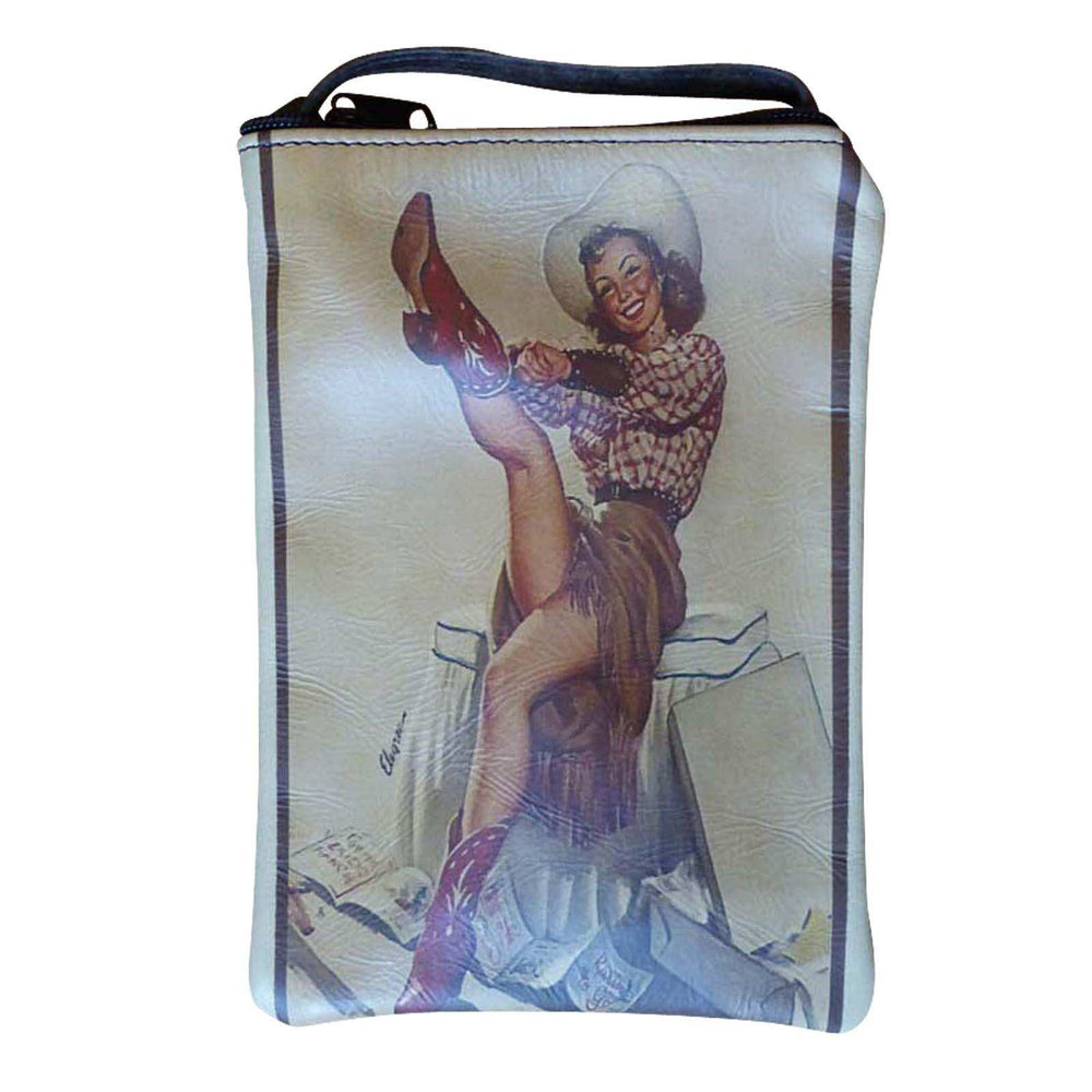 Pin-Up Cowgirl in Boots Leather Western Coin Purse - Rockmount Clothing - Flyclothing LLC