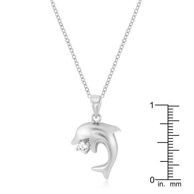 Matte Rhodium Dolphin Pendant - JGI - Flyclothing LLC