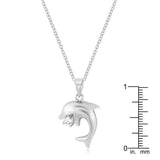 Matte Rhodium Dolphin Pendant - JGI - Flyclothing LLC