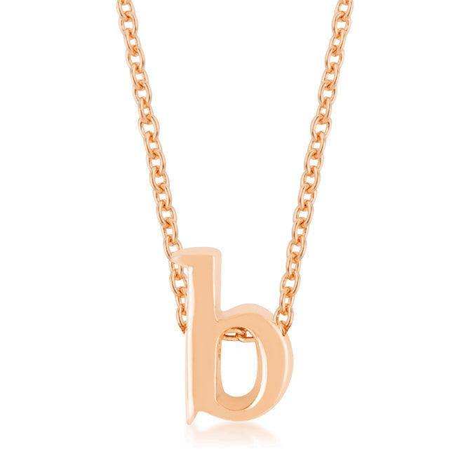 Rose Gold Finish Initial B Pendant - JGI - Flyclothing LLC