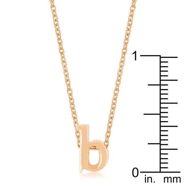Rose Gold Finish Initial B Pendant - JGI - Flyclothing LLC