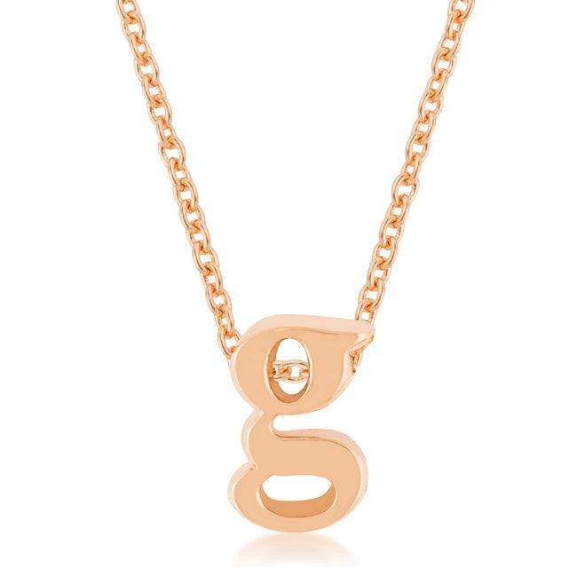 Rose Gold Finish Initial G Pendant - JGI - Flyclothing LLC