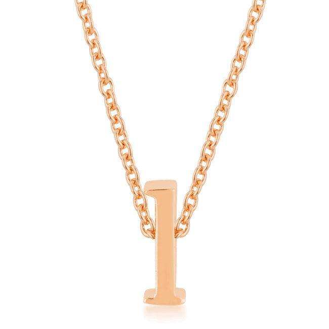 Rose Gold Finish Initial L Pendant - JGI - Flyclothing LLC