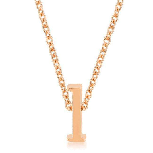 Rose Gold Finish Initial L Pendant - JGI - Flyclothing LLC