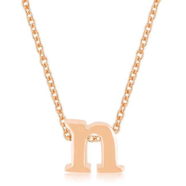 Rose Gold Finish Initial N Pendant - JGI - Flyclothing LLC