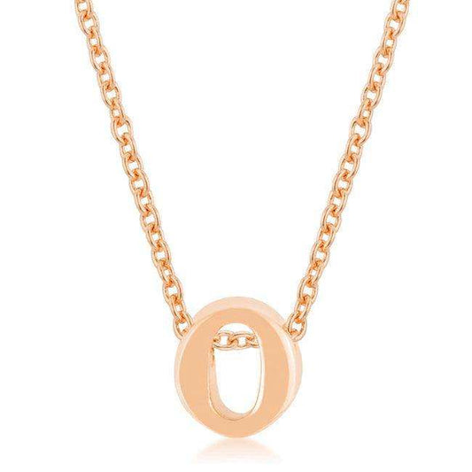 Rose Gold Finish Initial O Pendant - JGI - Flyclothing LLC