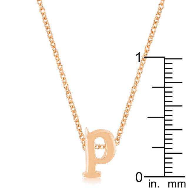 Rose Gold Finish Initial P Pendant - JGI - Flyclothing LLC