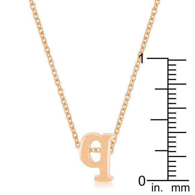 Rose Gold Finish Intiial Q Pendant - JGI - Flyclothing LLC