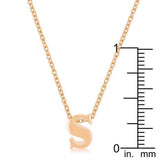 Rose Gold Finish Initial S Pendant - JGI - Flyclothing LLC