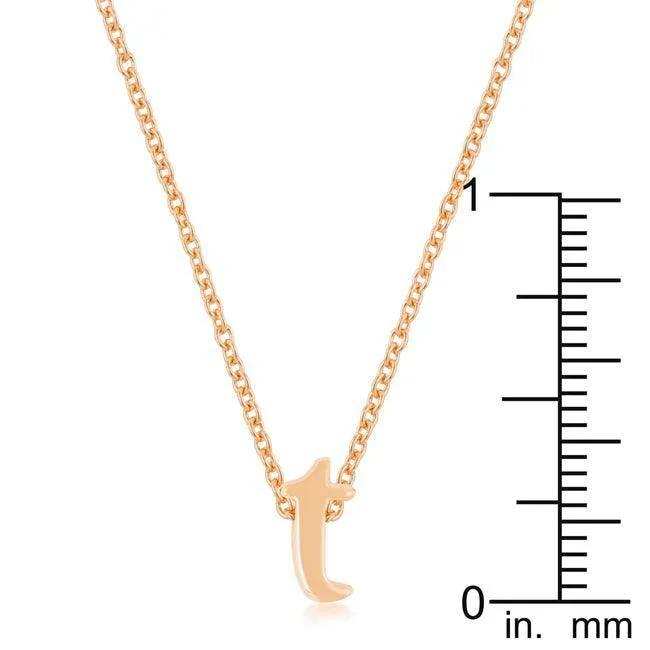 Rose Gold Finish Initial T Pendant - JGI - Flyclothing LLC