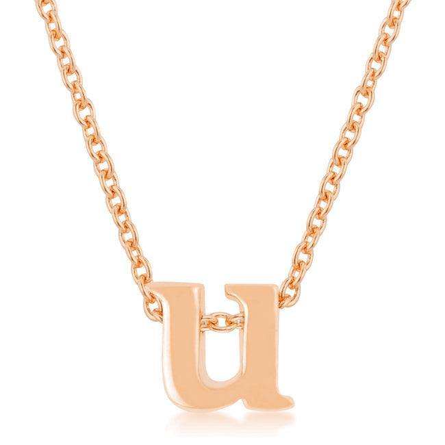 Rosegold Finish Initial U Pendant - JGI - Flyclothing LLC