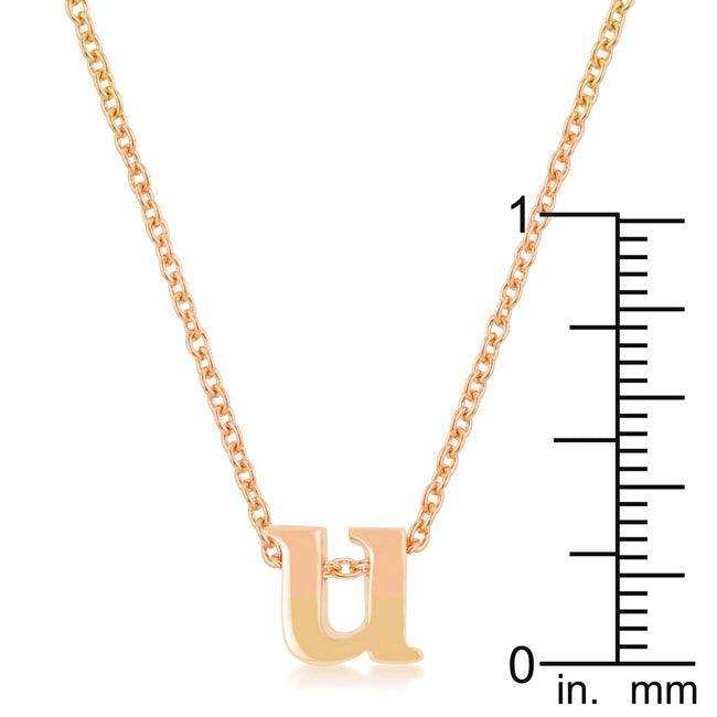 Rosegold Finish Initial U Pendant - JGI - Flyclothing LLC