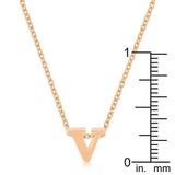 Rose Gold Finish Initial V Pendant - JGI - Flyclothing LLC