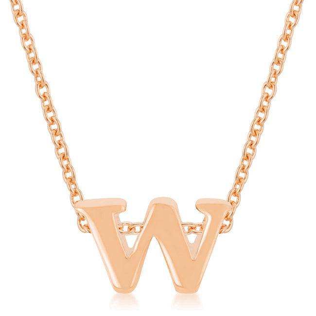 Rose Gold Finish Initial W Pendant - JGI - Flyclothing LLC