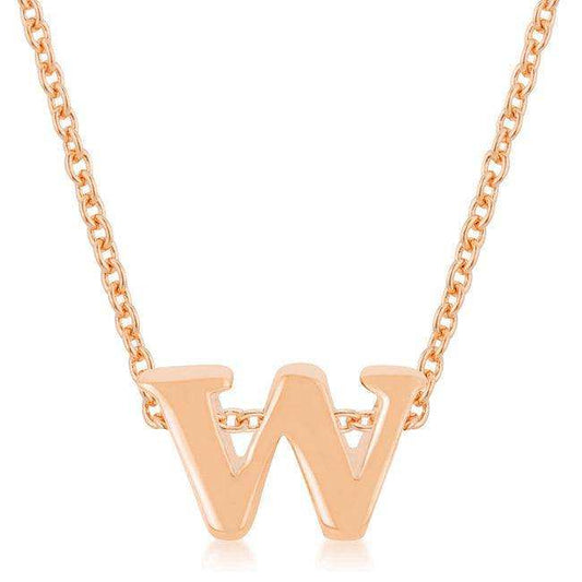 Rose Gold Finish Initial W Pendant - JGI - Flyclothing LLC