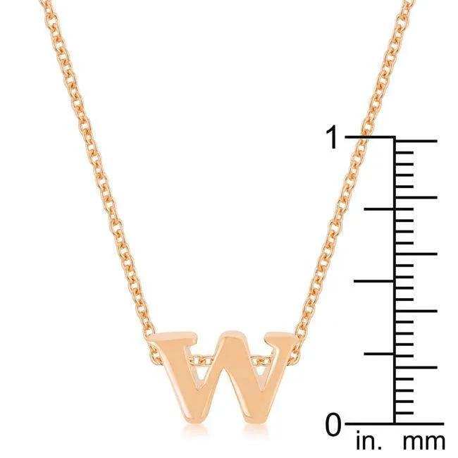 Rose Gold Finish Initial W Pendant - JGI - Flyclothing LLC