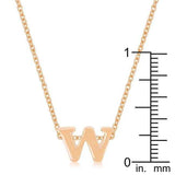 Rose Gold Finish Initial W Pendant - JGI - Flyclothing LLC