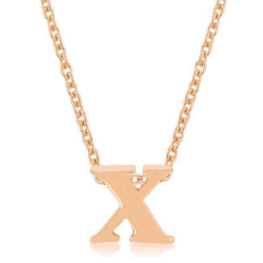 Rose Gold Finish Initial X Pendant - JGI - Flyclothing LLC