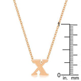 Rose Gold Finish Initial X Pendant - JGI - Flyclothing LLC