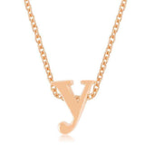 Rose Gold Finish Initial Y Pendant - JGI - Flyclothing LLC