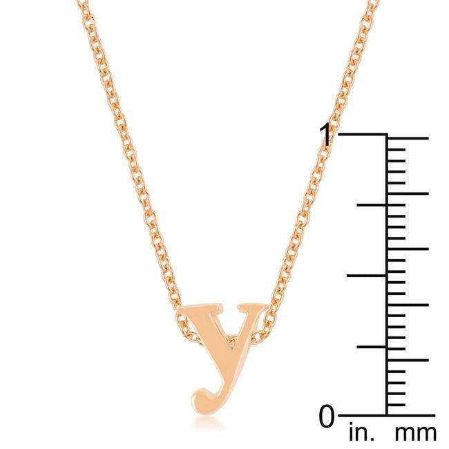 Rose Gold Finish Initial Y Pendant - JGI - Flyclothing LLC