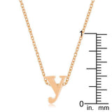 Rose Gold Finish Initial Y Pendant - JGI - Flyclothing LLC