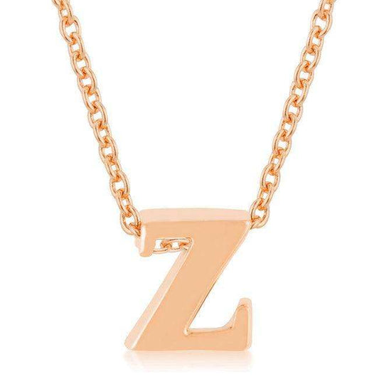 Rose Gold Finish Initial Z Pendant - JGI - Flyclothing LLC