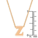 Rose Gold Finish Initial Z Pendant - JGI - Flyclothing LLC