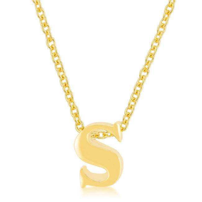 Golden Initial S Pendant - JGI - Flyclothing LLC