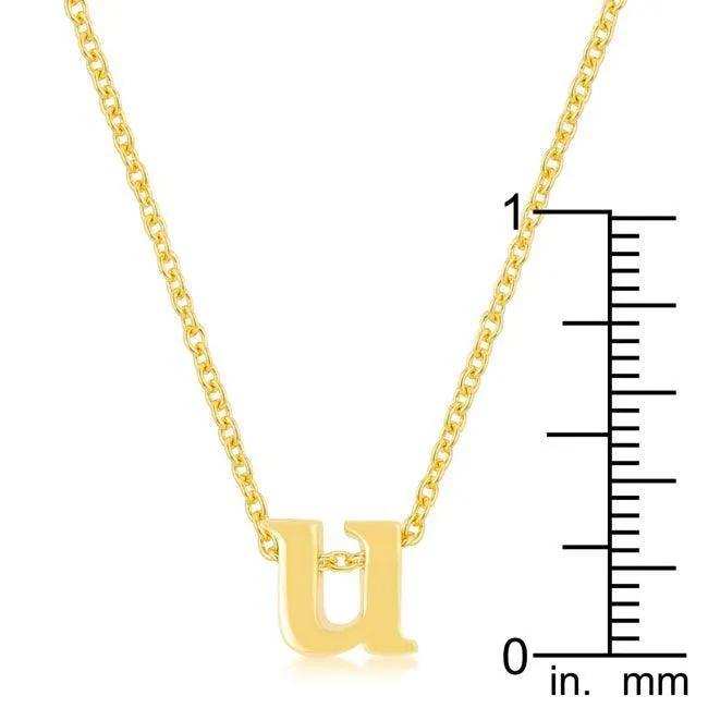 Golden Initial U Pendant - JGI - Flyclothing LLC