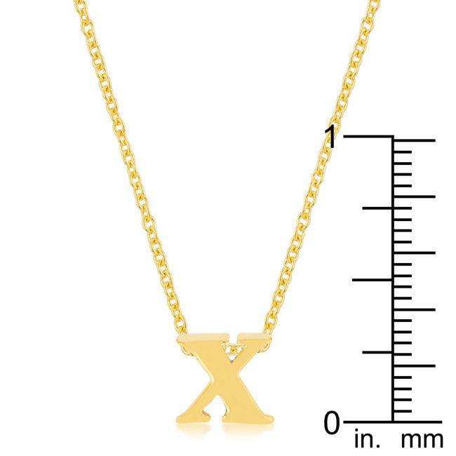 Golden Initial X Pendant - JGI - Flyclothing LLC