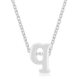 Rhodium Plated Finish Initial Q Pendant - JGI - Flyclothing LLC