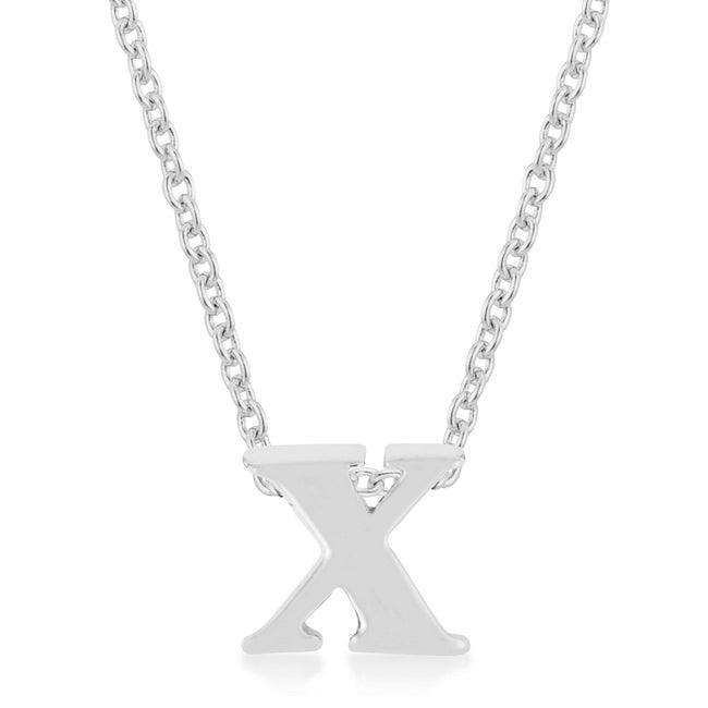 Rhodium Plated Finish Initial X Pendant - JGI - Flyclothing LLC
