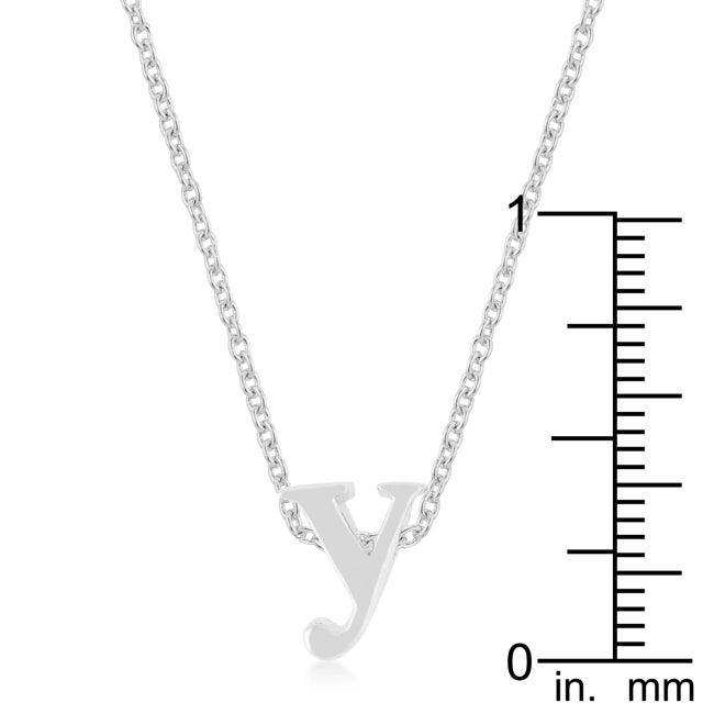 Rhodium Plated Finish Initial Y Pendant - JGI - Flyclothing LLC