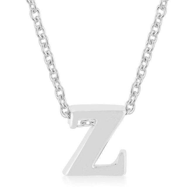 Rhodium Plated Finish Initial Z Pendant - JGI - Flyclothing LLC