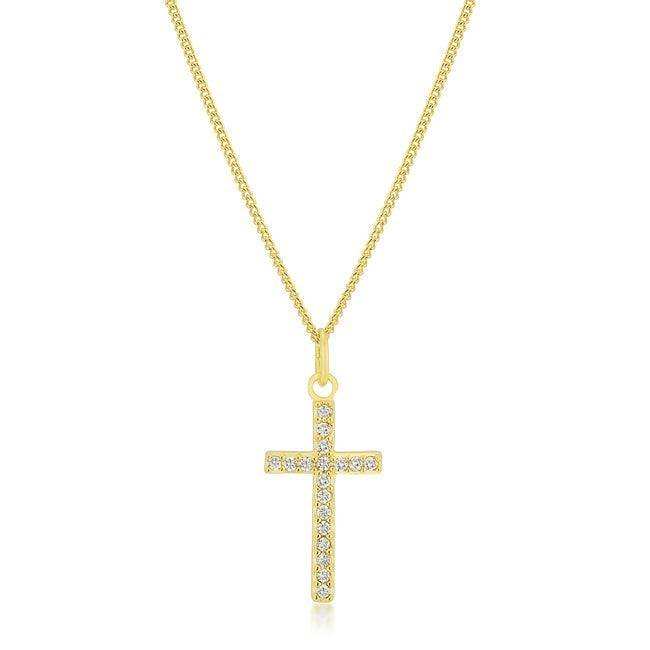 Simple Golden Cross Pendant - JGI - Flyclothing LLC