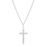 Simple Rhodium Plated Cross Pendant - JGI - Flyclothing LLC