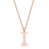 Elaina Rose Gold Stainless Steel I Initial Necklace - JGI - Flyclothing LLC