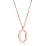 Elaina Rose Gold Stainless Steel O Initial Necklace - JGI - Flyclothing LLC