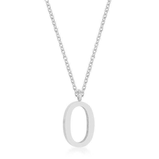 Elaina Rhodium Stainless Steel O Initial Necklace - JGI - Flyclothing LLC