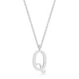 Elaina Rhodium Stainless Steel Q Initial Necklace - JGI - Flyclothing LLC