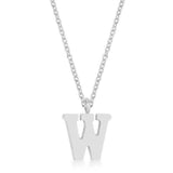 Elaina Rhodium Stainless Steel W Initial Necklace - JGI - Flyclothing LLC