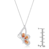 Karen 2.8ct Champagne CZ Rhoidum Butterfly Drop Necklace - JGI - Flyclothing LLC