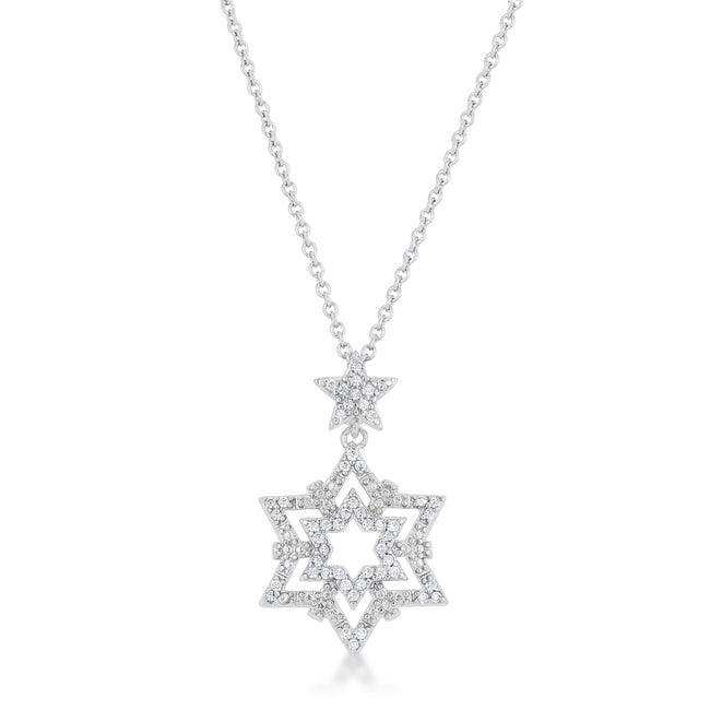 Stella 0.3ct CZ Rhodium Star Drop Necklace - JGI - Flyclothing LLC