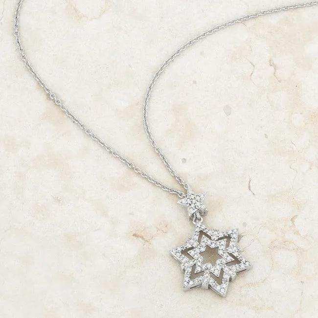 Stella 0.3ct CZ Rhodium Star Drop Necklace - JGI - Flyclothing LLC