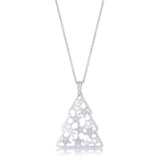 .2 ct CZ Rhodium Christmas Tree With Mixed Stars Pave Holiday Pendant - JGI - Flyclothing LLC