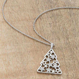 .2 ct CZ Rhodium Christmas Tree With Mixed Stars Pave Holiday Pendant - JGI - Flyclothing LLC