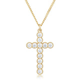 Micro Beaded 18k Gold Plated Clear CZ Cross Pendant - JGI - Flyclothing LLC