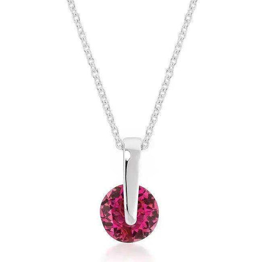Classic Solitaire Red Cubic Zirconia Pendant - JGI - Flyclothing LLC